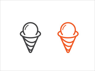 Ice cream icon vector isolated on white background.