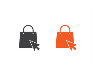 Shopping bag icon vector isolated on white background.