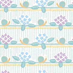 Seamless snail pattern. White background. Vector illustration.