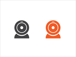 Webcam sign icon, Web video chat symbol, Camera chat isolated on transparent background.