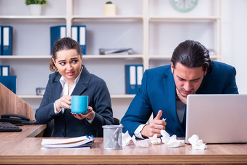 Two employees suffering at workplace 