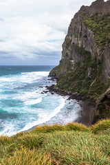Obraz premium Seongsan Ilchulbong beautiful volcano island rises from the sea in the East of Jeju South Korea Asia
