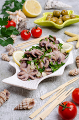 Baby octopus in spicy dressing