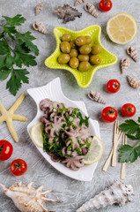 Baby octopus in spicy dressing