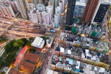 Top view of Hong Kong city
