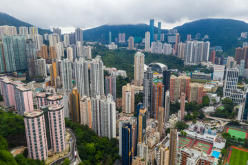 Top view of Hong Kong downtown