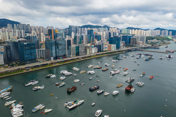 Aerial view of Hong Kong city