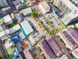 Aerial view Bangkok modern office building and living block