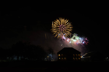  fireworks display against the night sky