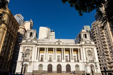 Fototapeten Rio de Janeiro/Brasil - June 07 2019, Town hall. Pedro Ernesto Palace. The city hall and the City Hall are located in Floriano Square, popularly known as Cinalândia, in the downtown neighborhood of Ri © Fabio
