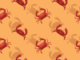 Obraz na płótnie Canvas Crab Cute Background Seamless Wallpaper