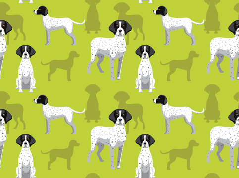 Dog Braque Cartoon Background Seamless Wallpaper