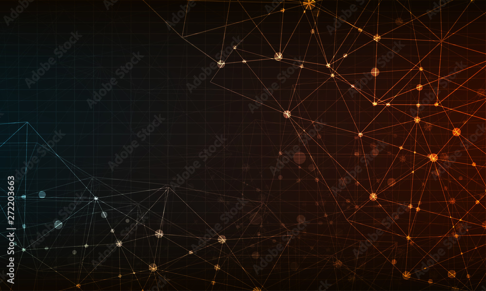 Poster abstract mesh background with circle,line and shape.