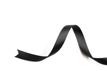 Black ribbon border isolated on white background