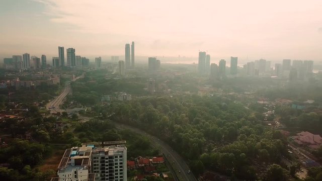 Johor Bahru city aerial view, Malaysia