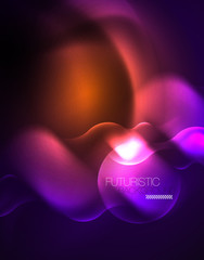 Shiny metallic neon waves vector design