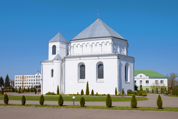 Fototapeta na wymiar Church of St. Michael the Archangel on a sunny April day. Smorgon, Belarus