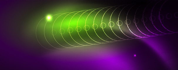 Shiny glowing design background, neon style lines, technology concept, vector
