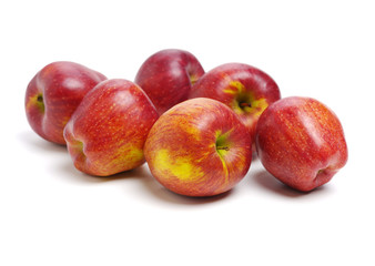 Red apples isolated on white background