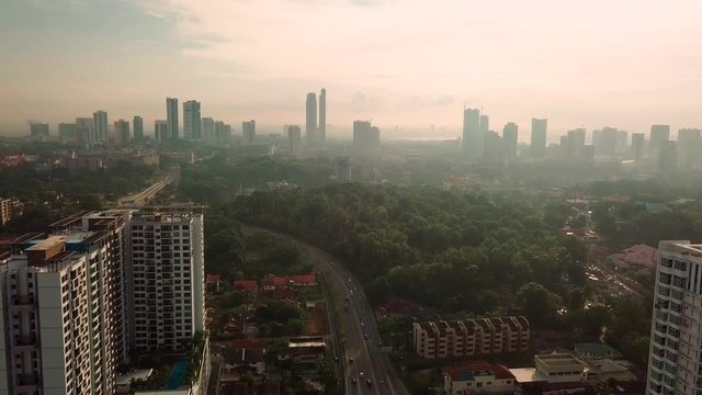 Johor Bahru city aerial view, Malaysia