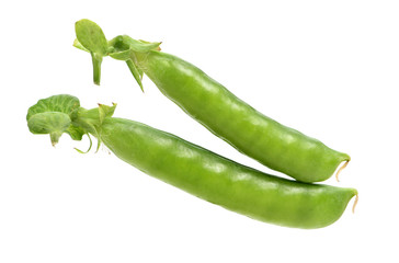 Fresh peas isolated on white background 