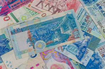 HKD Hongkong money note background