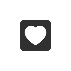 Like Heart icon. Live stream video, chat, likes. Valentines Day on white background Vector illustaration.