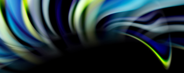 Fluid color waves with light effects, vector abstract background