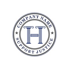 letter H and law logo illustration