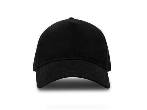 Black baseball cap isolated on white background with clipping path.