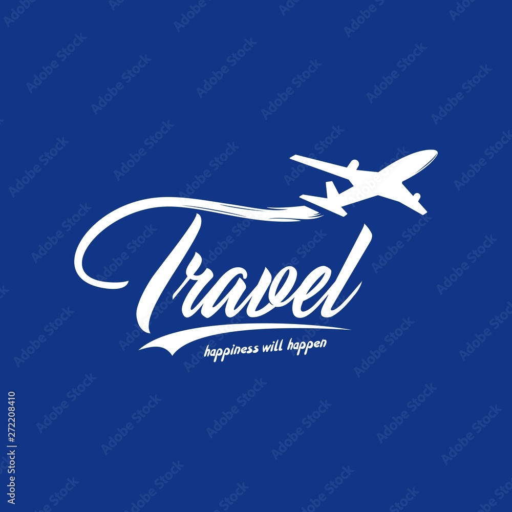 Wall mural travel and holiday logo illustration