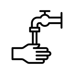 Hand washing vector illustration, Hygiene line style icon