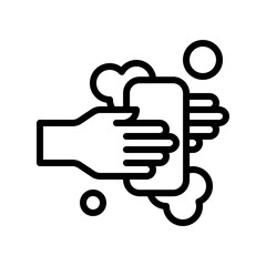 Hand washing vector illustration, Hygiene line style icon
