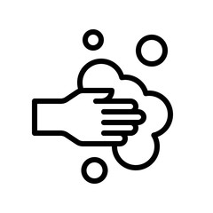 Hand washing vector illustration, Hygiene line style icon