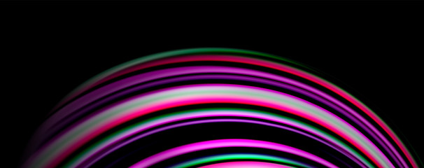 Fluid color waves with light effects, vector abstract background