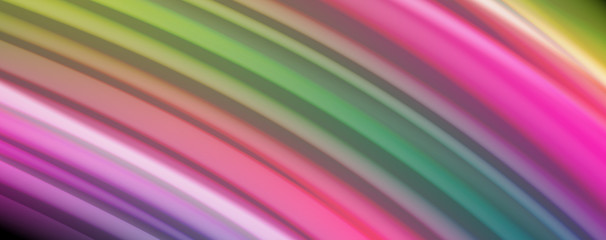 Fluid liquid color wave lines, glowing colorful light effect, abstract composition template. Geometric technology abstract pattern. Movement concept