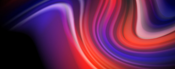 Fluid liquid color wave lines, glowing colorful light effect, abstract composition template. Geometric technology abstract pattern. Movement concept