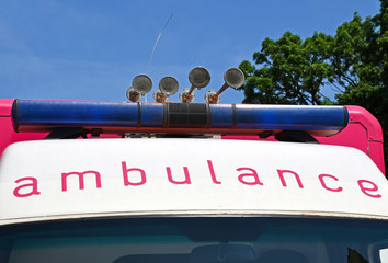 Sirens and light of the ambulance