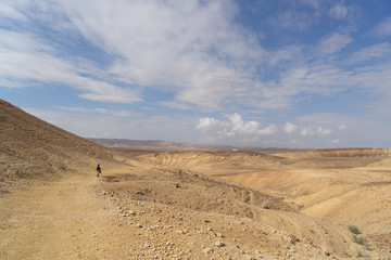 Trekking in winter desert of Israel tourism