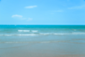 Fototapeta premium Beach blue ocean and sky background ,Summer Concept .