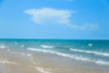 Beach  blue ocean and sky background ,Summer Concept .
