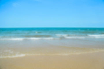 Fototapeta na wymiar Beach blue ocean and sky background ,Summer Concept .