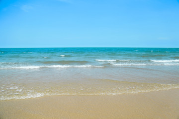 Beach blue ocean and sky background ,Summer Concept .