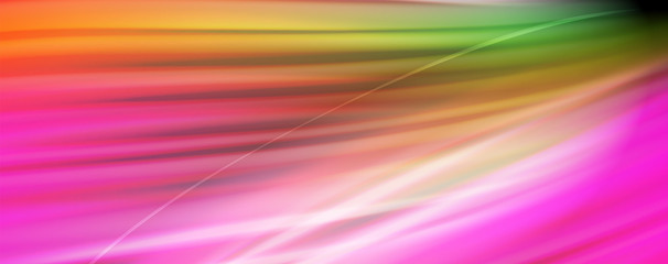 Fluid liquid color wave lines, glowing colorful light effect, abstract composition template. Geometric technology abstract pattern. Movement concept