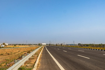 Highway road in bright sunny day