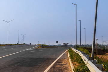 Highway road in bright sunny day