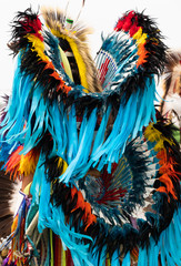Fancy Dancer at Pow Wow with Turquoise Ribbons