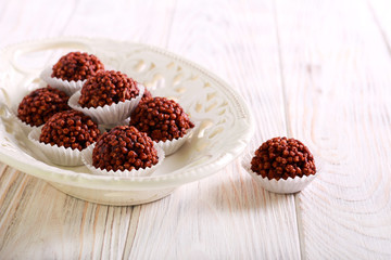 Homemade chocolate truffle candies