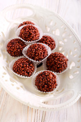 Homemade chocolate truffle candies