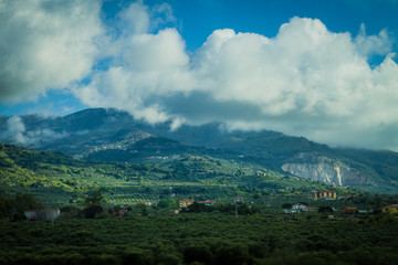 Fototapeta na wymiar Hill with field in south Italy 8
